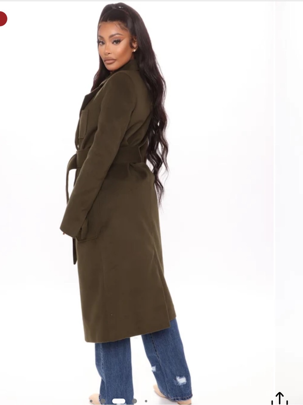 BRAND NEW Olive Amore Belted Long Trench Coat - Women's  SZ S
